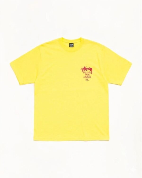 Stussy London T Shirt Yellow Front