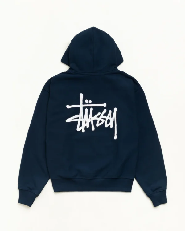 Basic Stussy Hoodie Navy Back