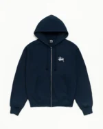Basic Stussy Zip up Hoodie Navy