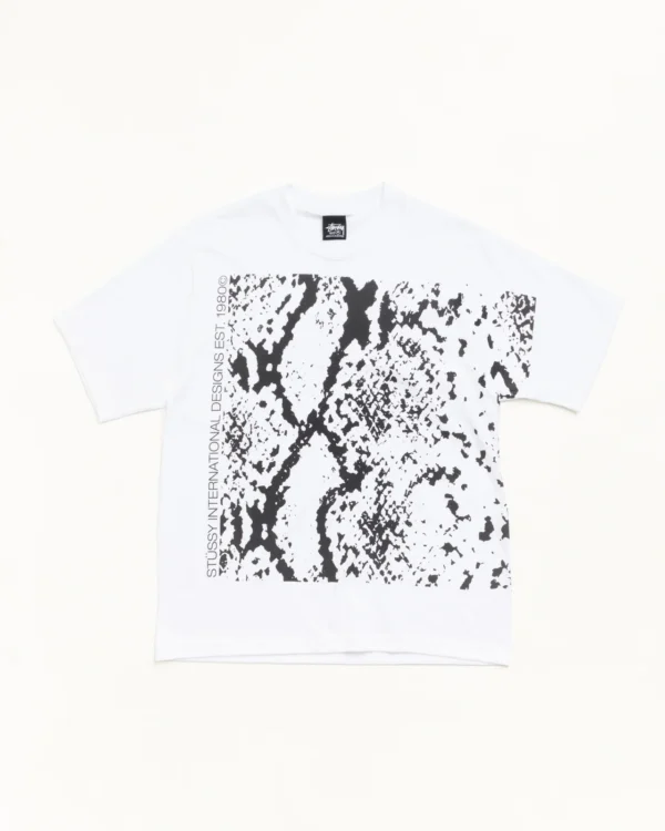 Snake Skin Stussy Tee White