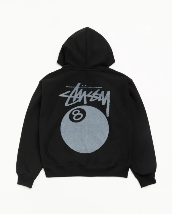 Stussy 8 Ball Zip up Hoodie Back