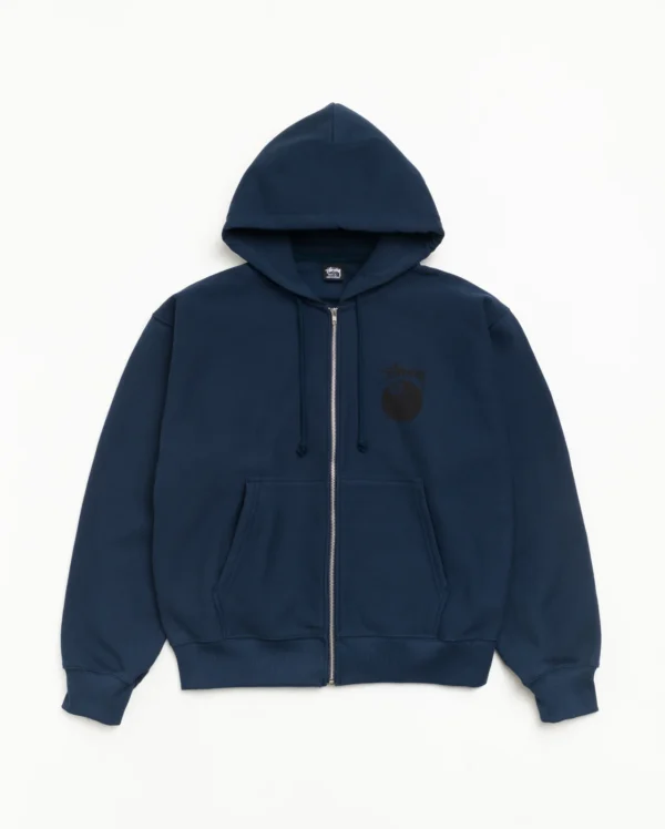 Stussy 8 Ball Zip up Hoodie Navy