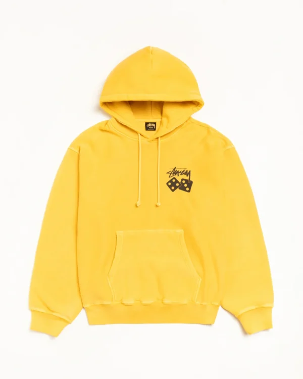 Stussy Dice Hoodie yellow front